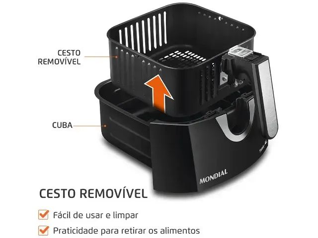 Air Fryer Mondial Family AFN-40-BI Preto 4L com Timer - Foto 2