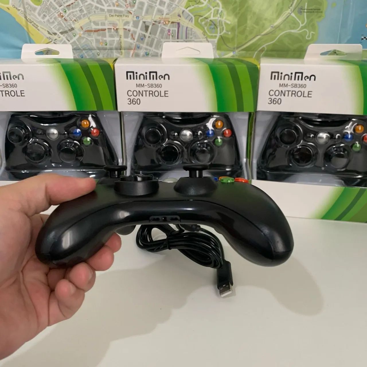 Controle Xbox 360/ PC com fio 2 metros - novo e com garantia  - Foto 3