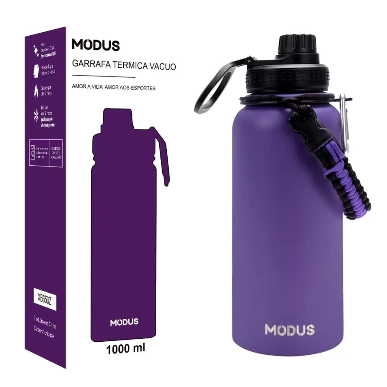 Garrafa Térmica a Vácuo MODUS 1000ml Roxa