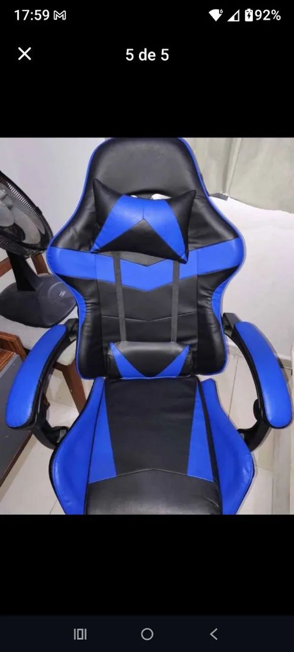 Cadeira gamer azul - Foto 5