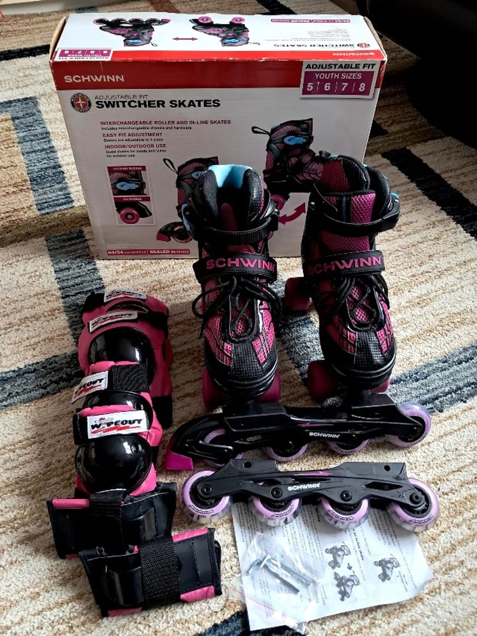 Patins Quad/Inline Ajustável 2 em 1 Schwinn com Kit de Proteção - Foto 3