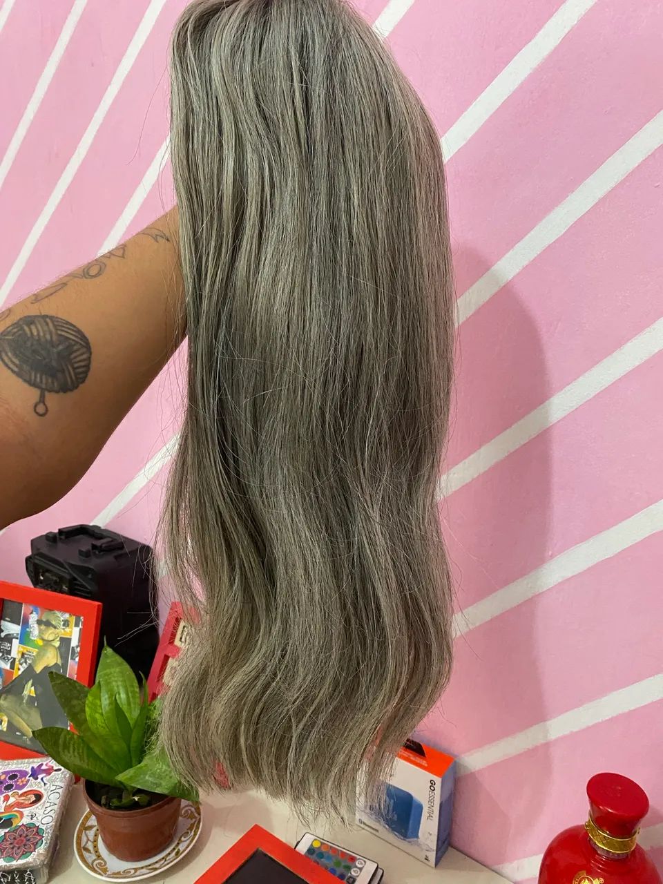 Peruca Lace platinada  - Foto 5