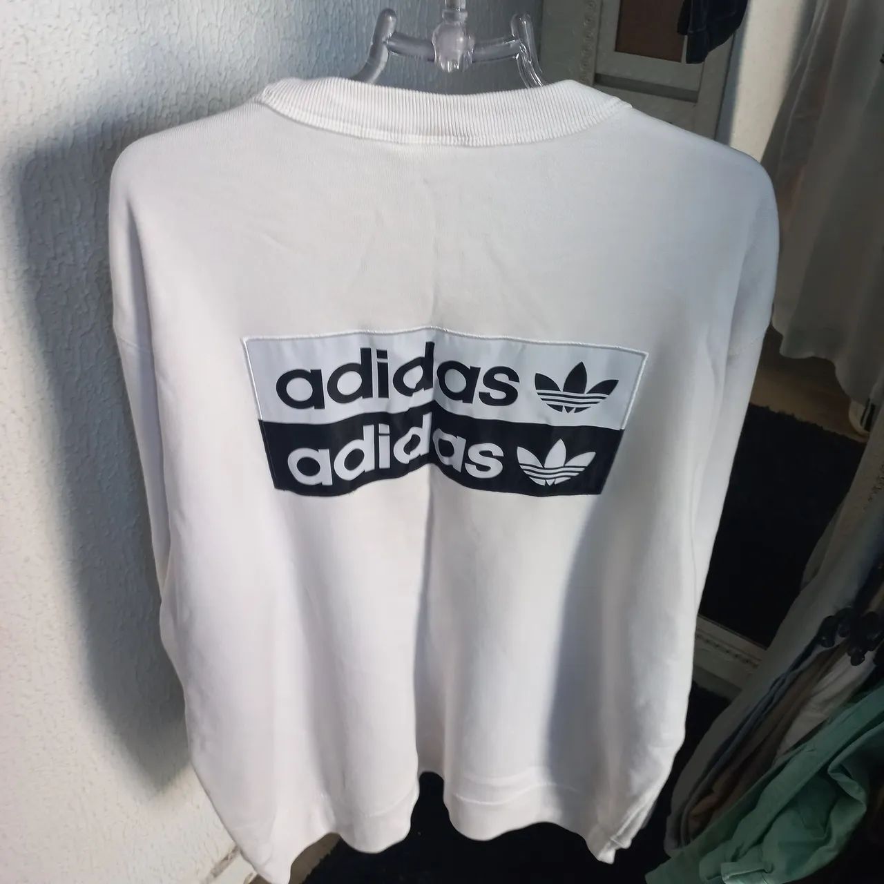 Blusa de Moleton Adidas Original Branca XL - Foto 2