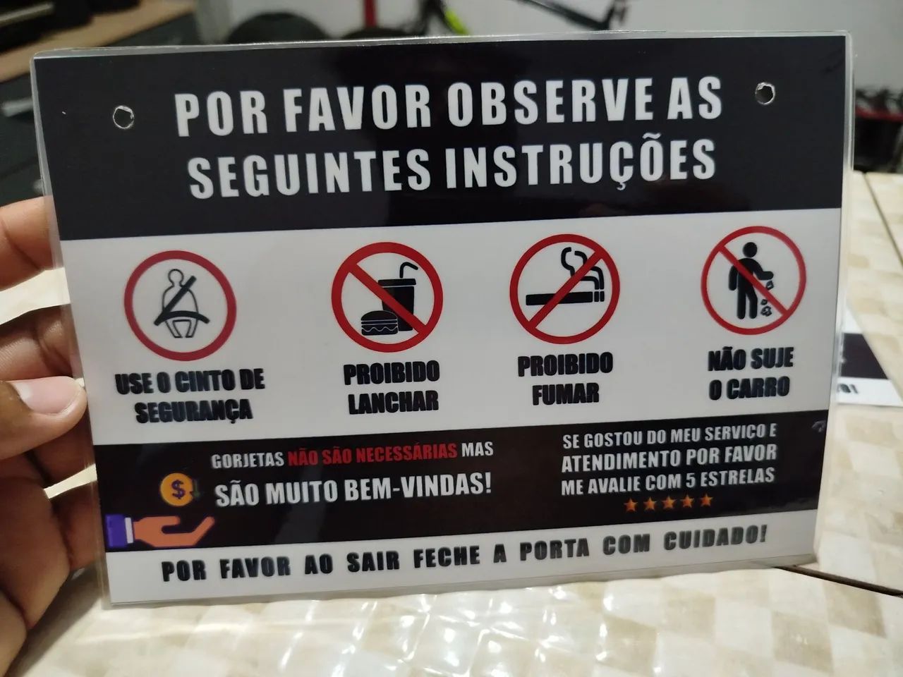 Plaquinha de Instrução para Uber - Foto 2