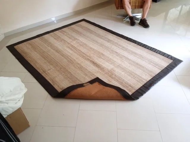 Tapete tapete natural em Tecido Marrom 1 cm x 227 cm x 176 cm - Foto 3