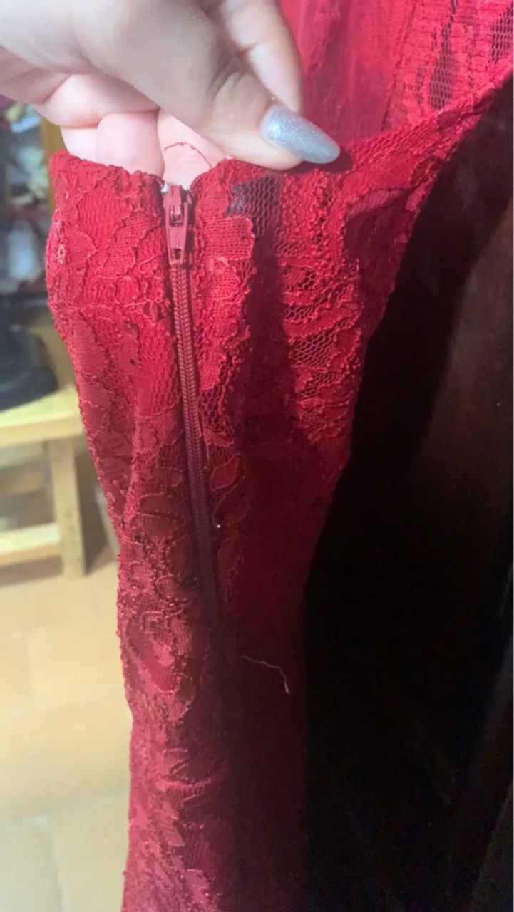 Vestido de RENDA VERMELHA Pouco Usado - Foto 3