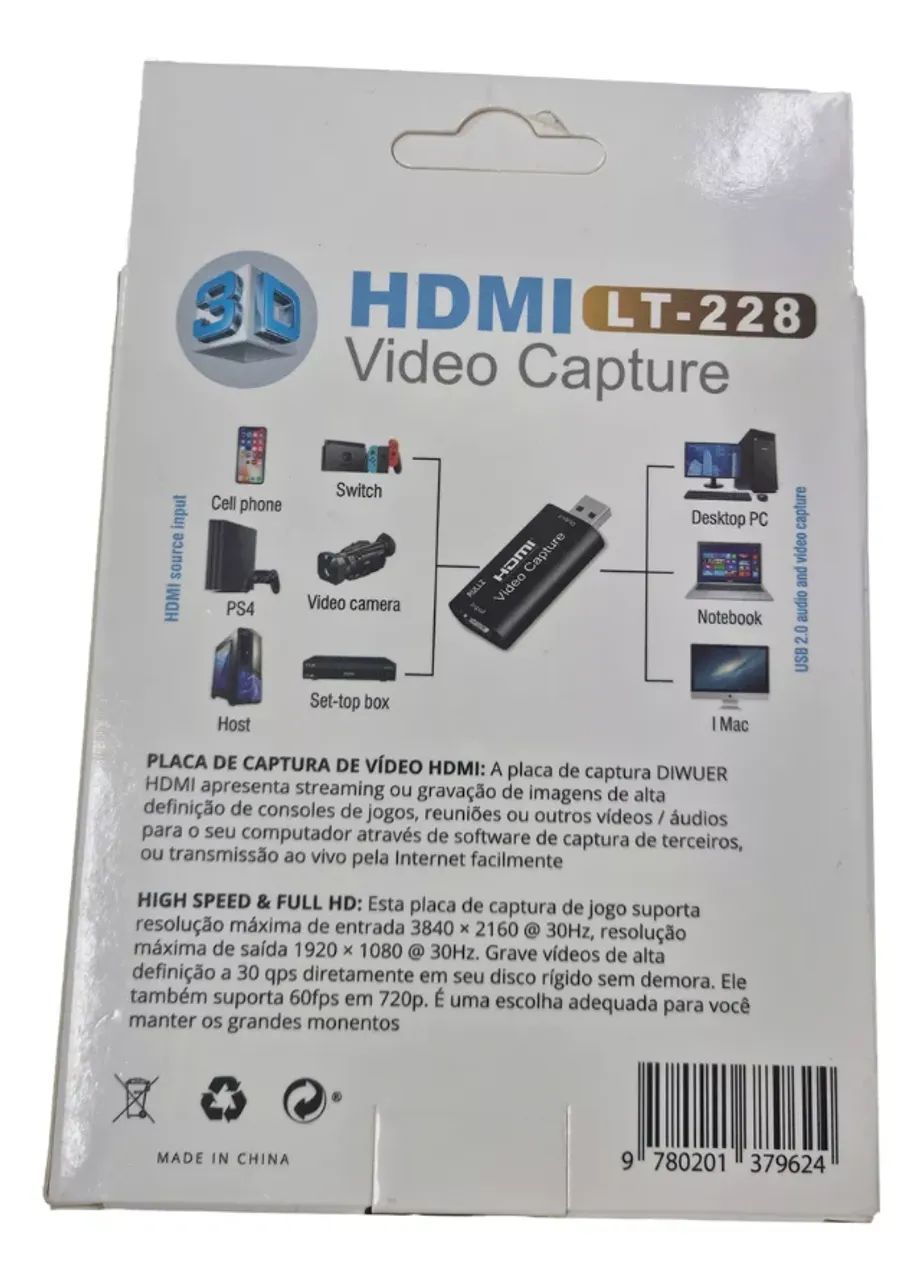 Placa De Captura De Vídeo Hdmi 4k Para Usb 3.0 Lotus Lt-228 - Foto 6