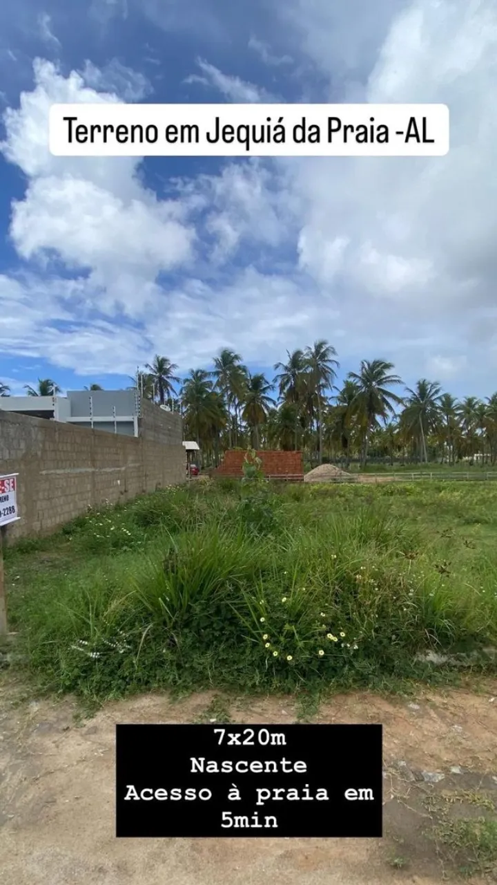 VENDO TERRENO 7x22m EM JEQUIÁ DA PRAIA-AL.