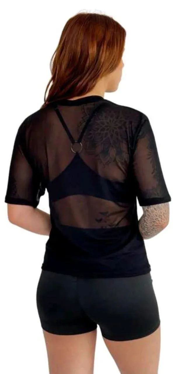 Blusa de Malha Transparente - Feminina - Foto 3