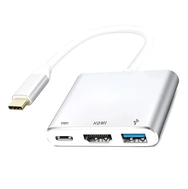 Adaptador Conversor 3X1 Type C x Hdmi Usb 3 Tipo C DEX Galaxy S20 ao S26