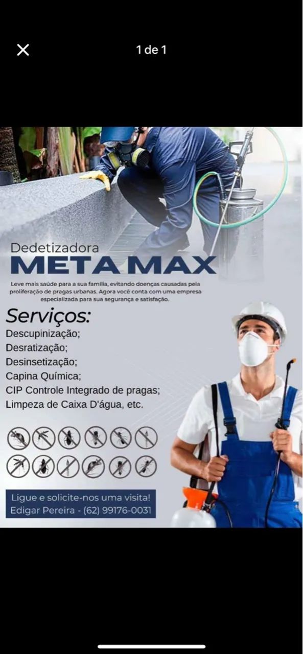 Dedetizadora Meta Max - Controle de Pragas