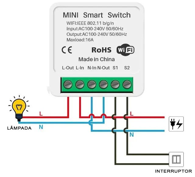 Mini Interruptor Inteligente Smart Switch 16A Wifi - Foto 2