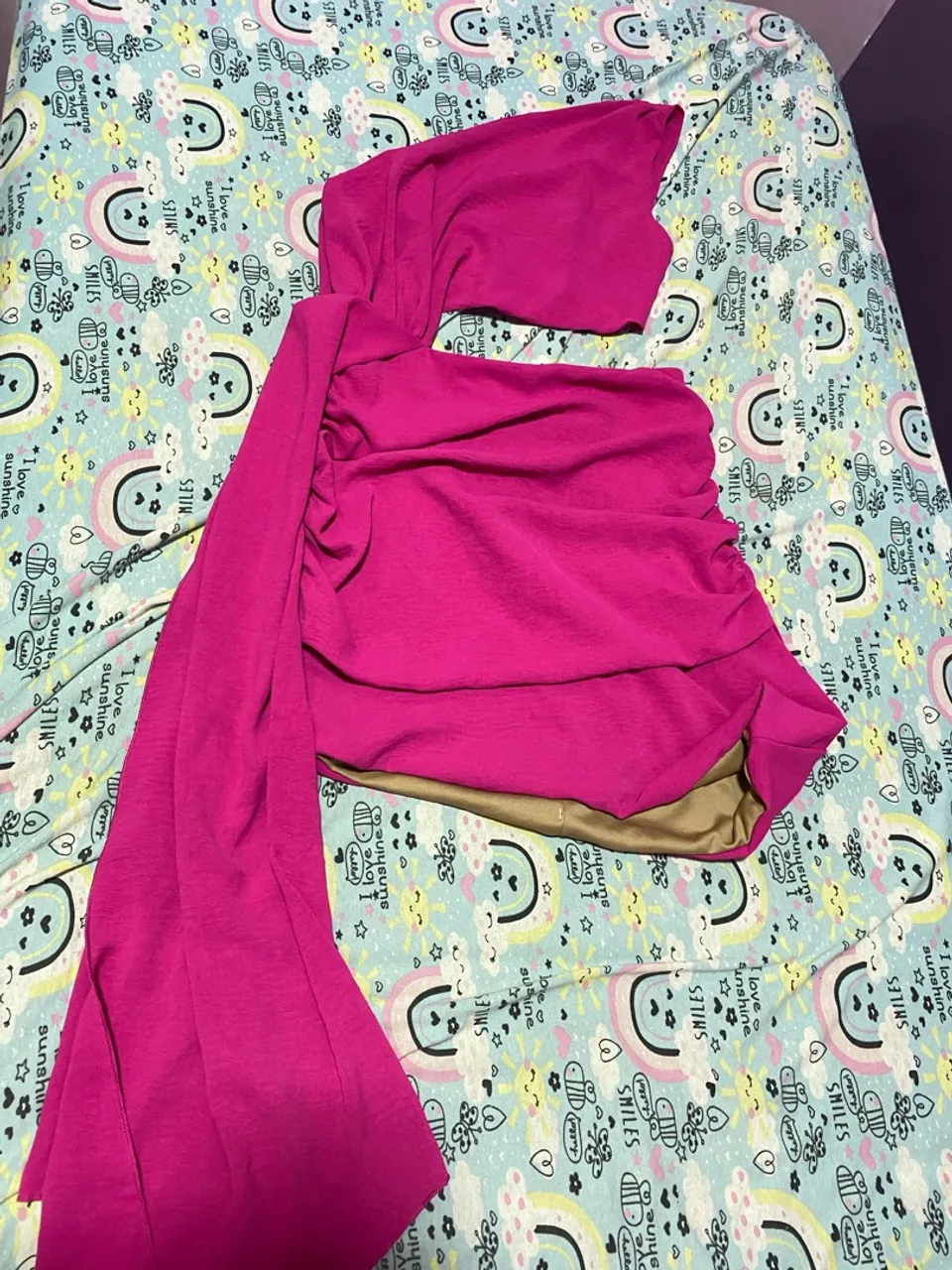 Vestido drapeado rosa pink