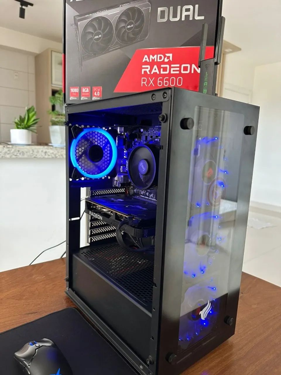 PC Gamer Completo Ryzen 5 5600G + RX 6600 8GB + Monitor Pichau