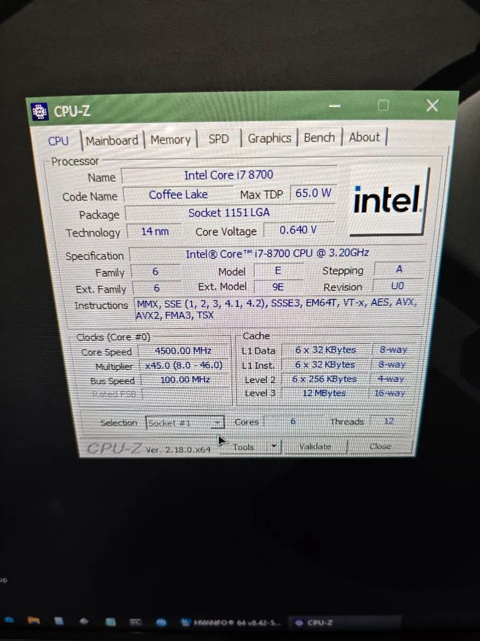 Vendo Processador Core i7 8700