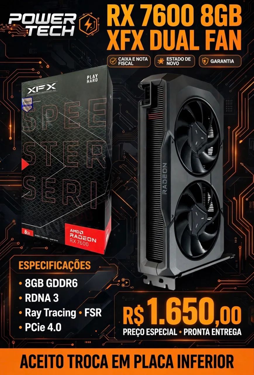 Placa de vídeo rx 7600