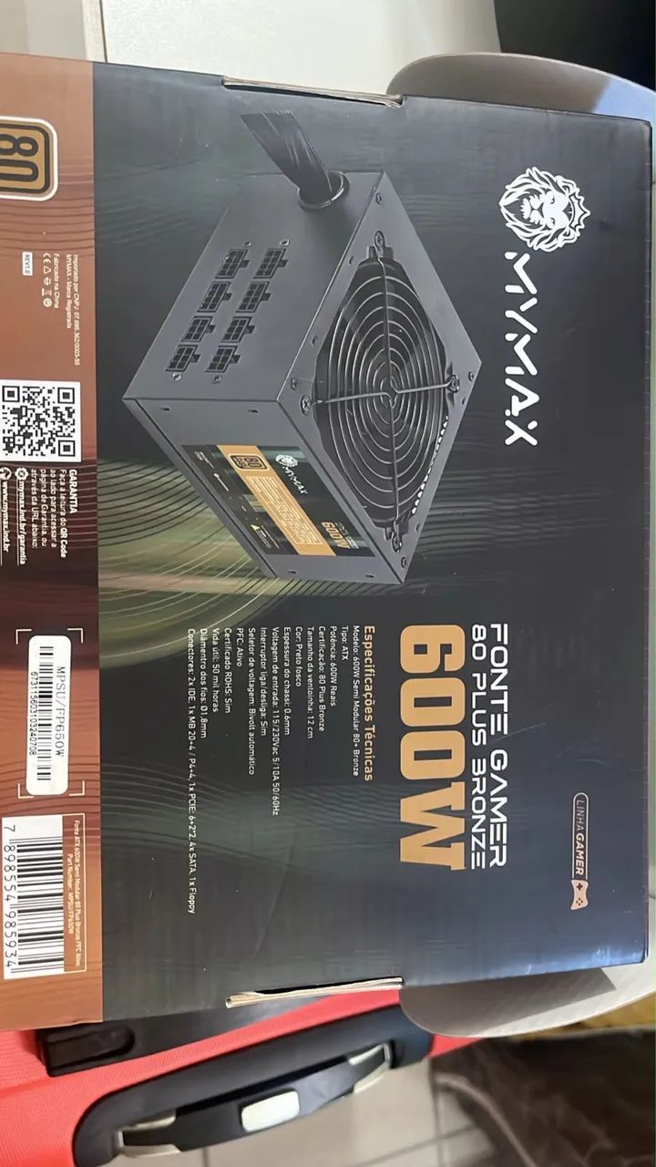 Fonte gamer 80 plus 600w