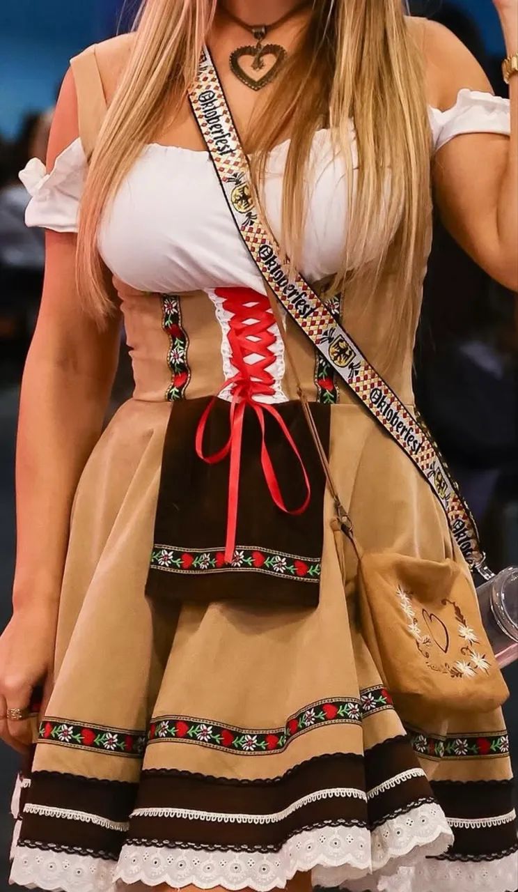 Traje vestido Frida Oktoberfest típico alemão 