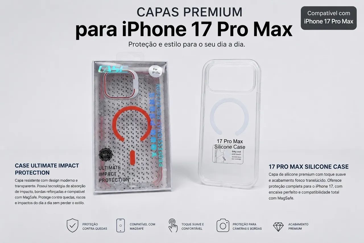 Capas iPhone 17, 17 Pro e 17 Pro Max  - Foto 3