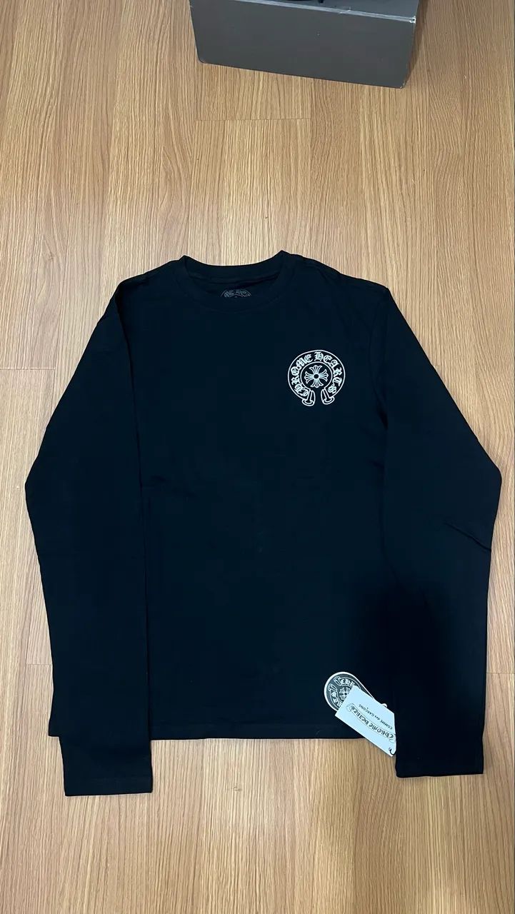 Longsleeve Chrome Hearts Us flag preta - Foto 3