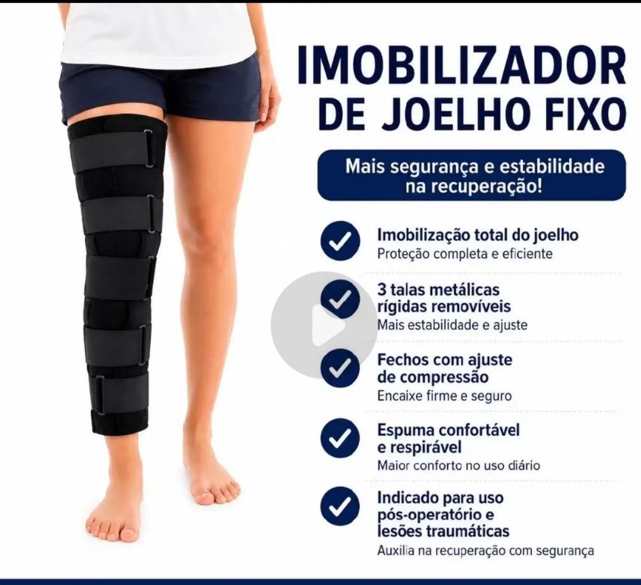 Imobilizador largo de joelho  - Foto 3
