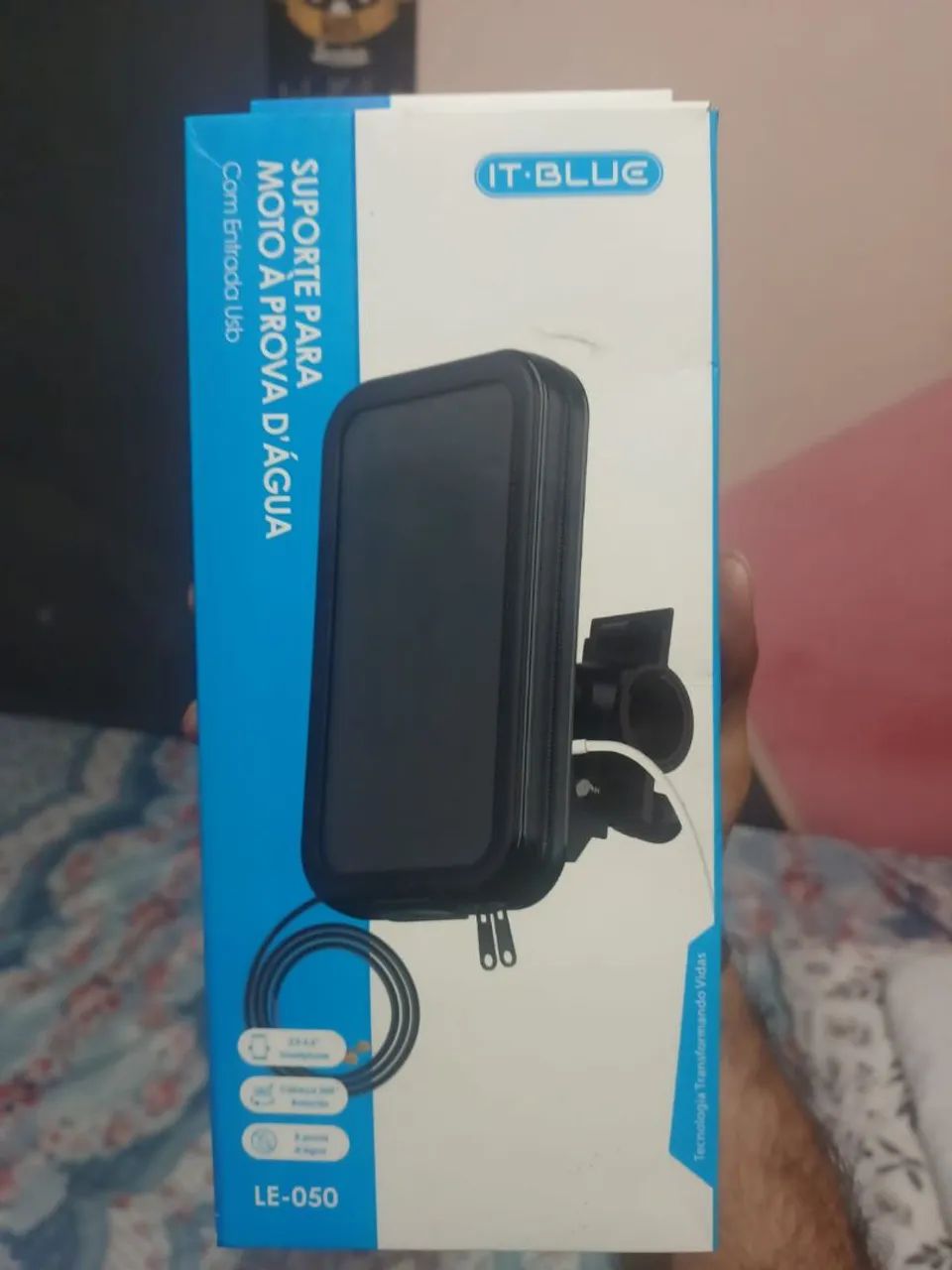 Suporte Smartphone Moto Guidão Usb Case Vedado Universal