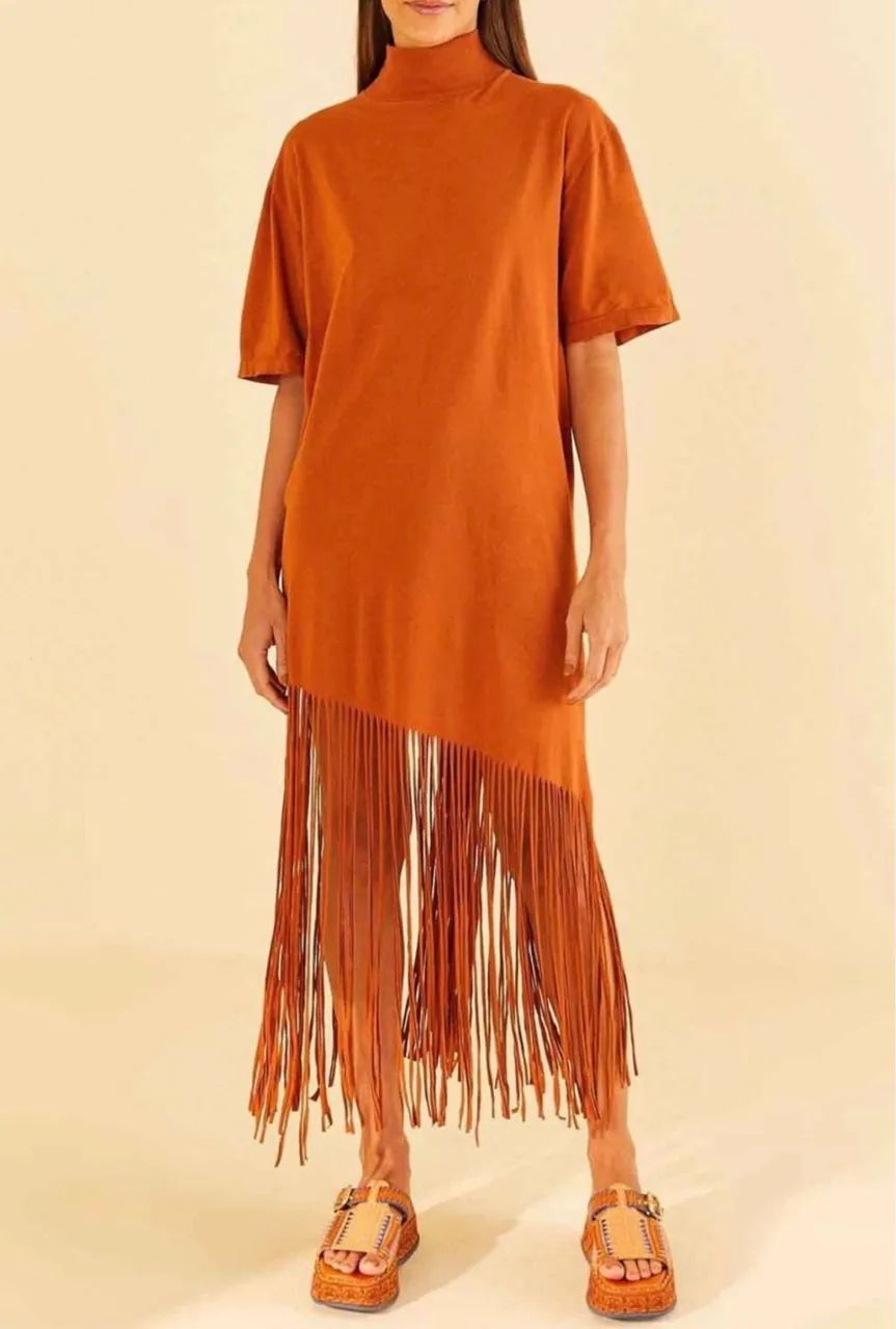 vestido farm laranja tamanho M  - Foto 2
