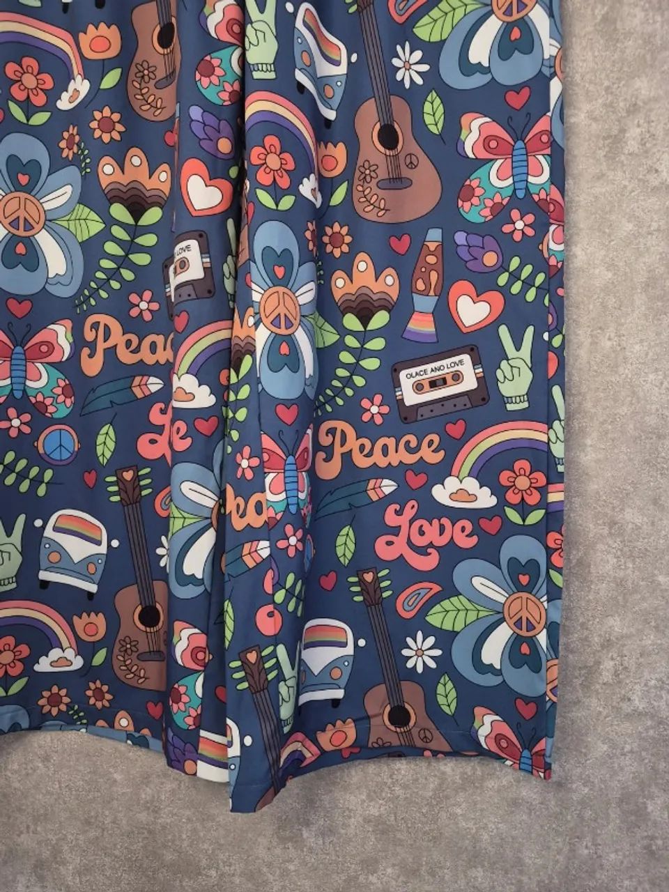 Calça Pantalona Azul Paz e Amor, G-GG - Foto 4