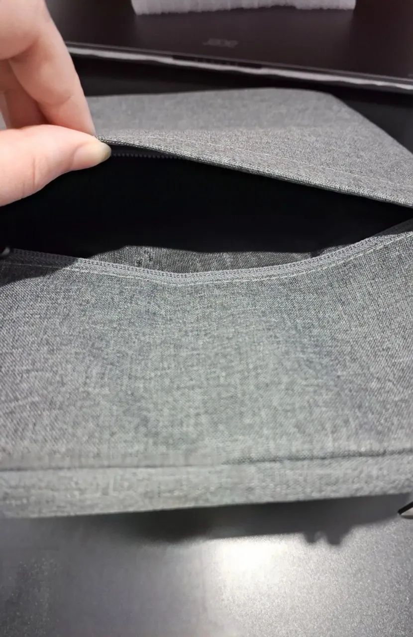 Capa de Notebook Resistente com Zíper e Bolso, para Notebook de até 16" (Cor Cinza Mescla) - Foto 5