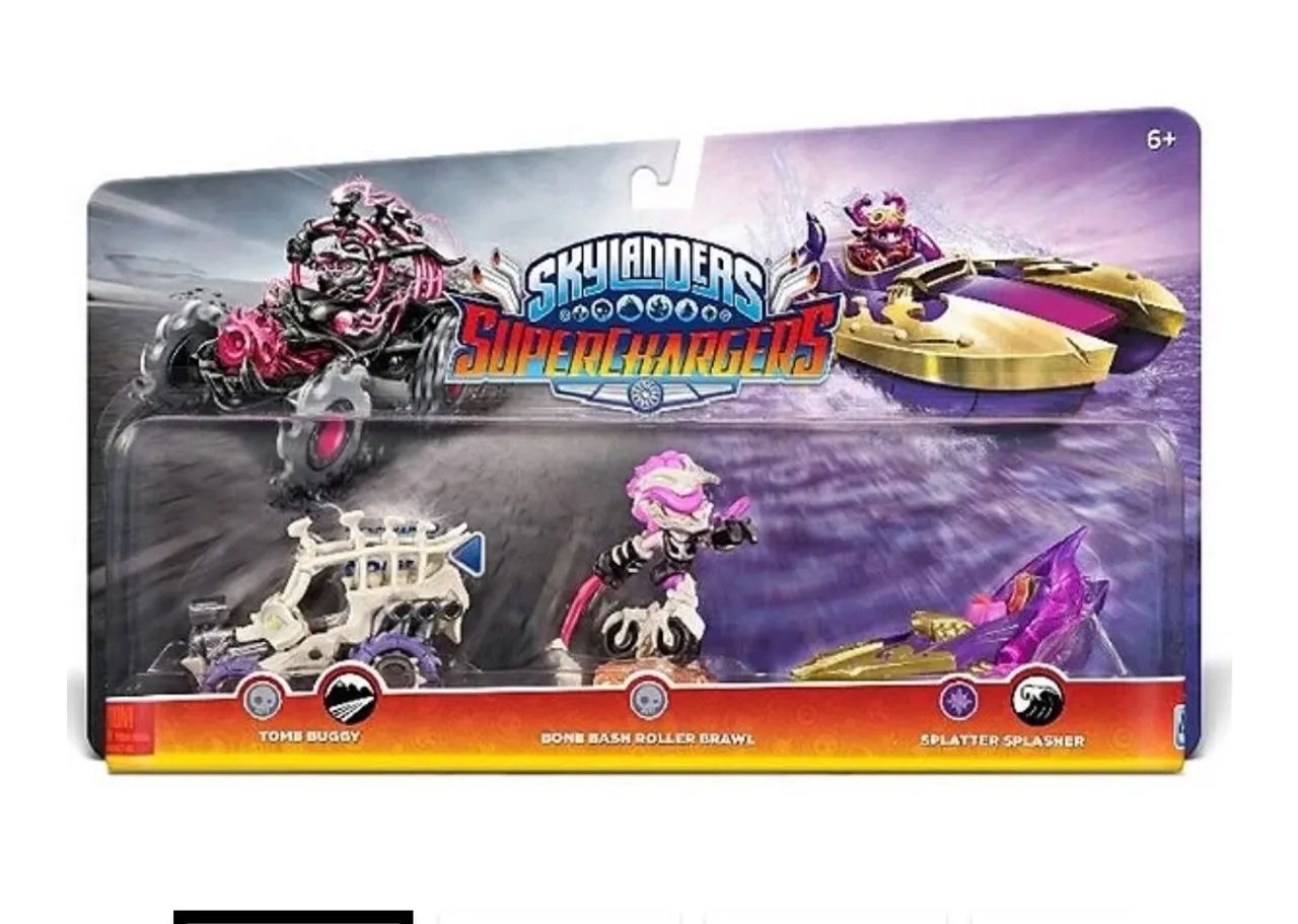 SKYLANDERS SUPERCHARGERS 3 PACK: BONE BASH ROLLER BRAWL, TOMB BUGGY E SPLATTER SPLASHER  - Foto 3