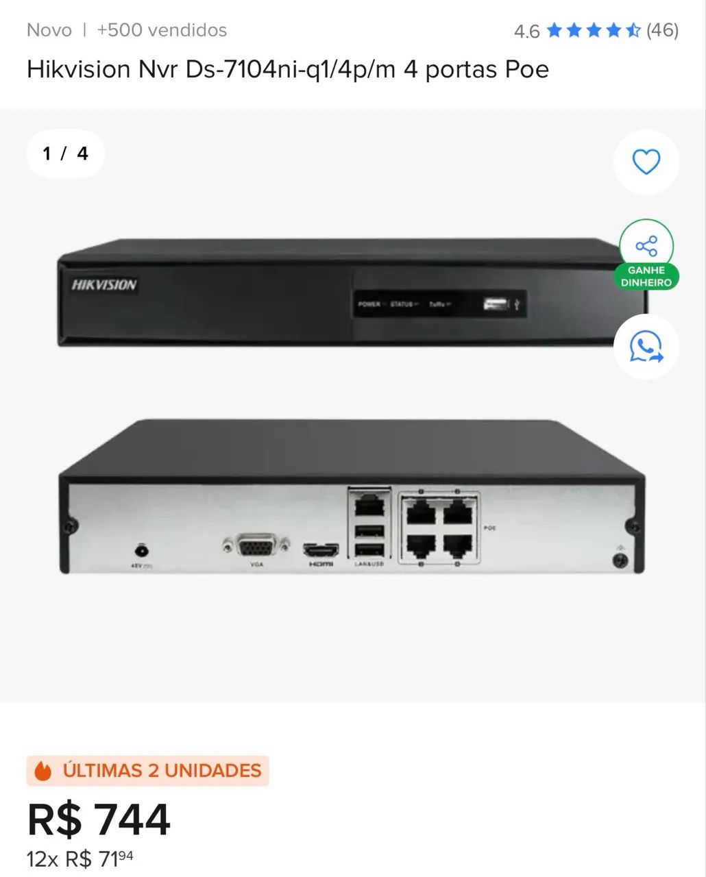 Vendo NVR com HD 2TB+camera  - Foto 5