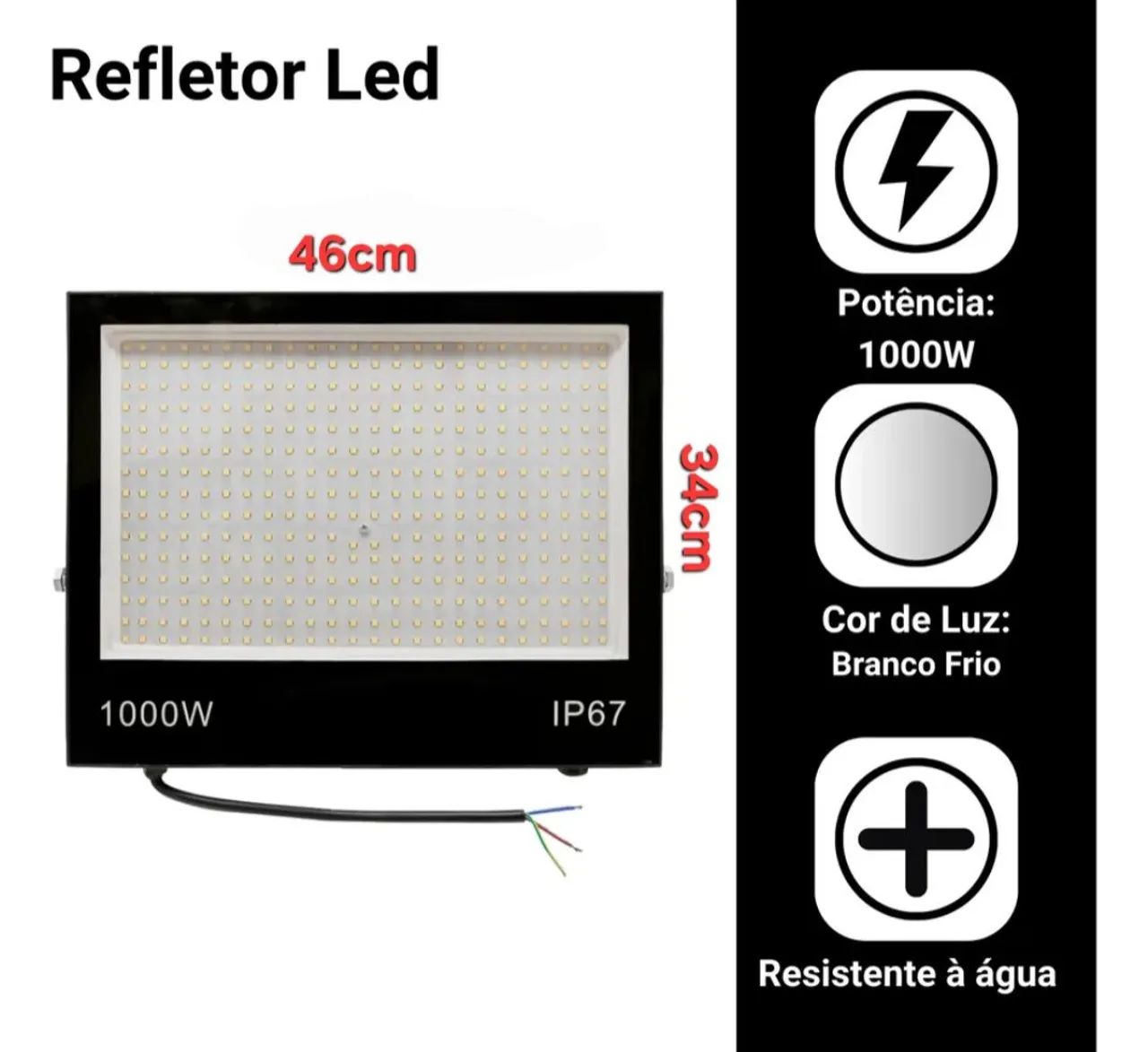 Refletor led 1000w  - Foto 2