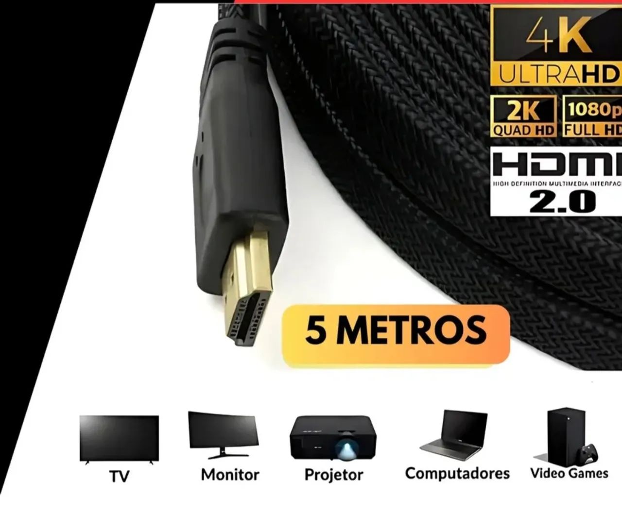 Cabo HDMI reforçado 5 metros  - Foto 3