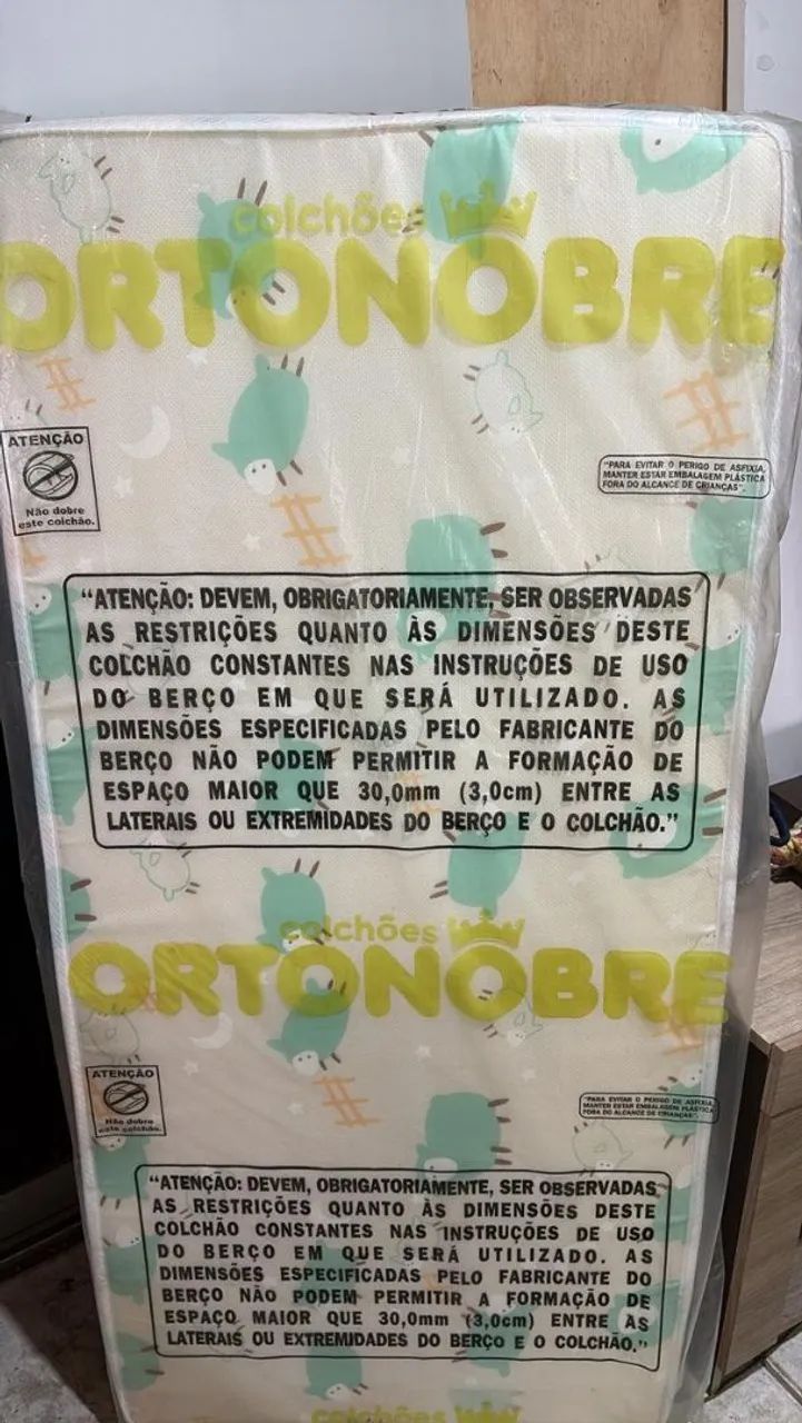 Colchão de berço da ortonobre novo