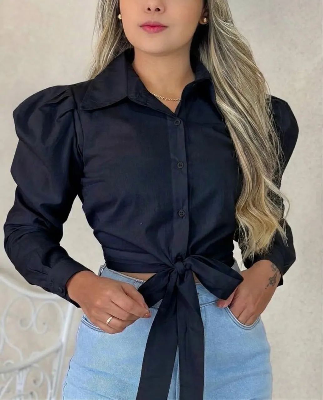 Camisa social amarrações 