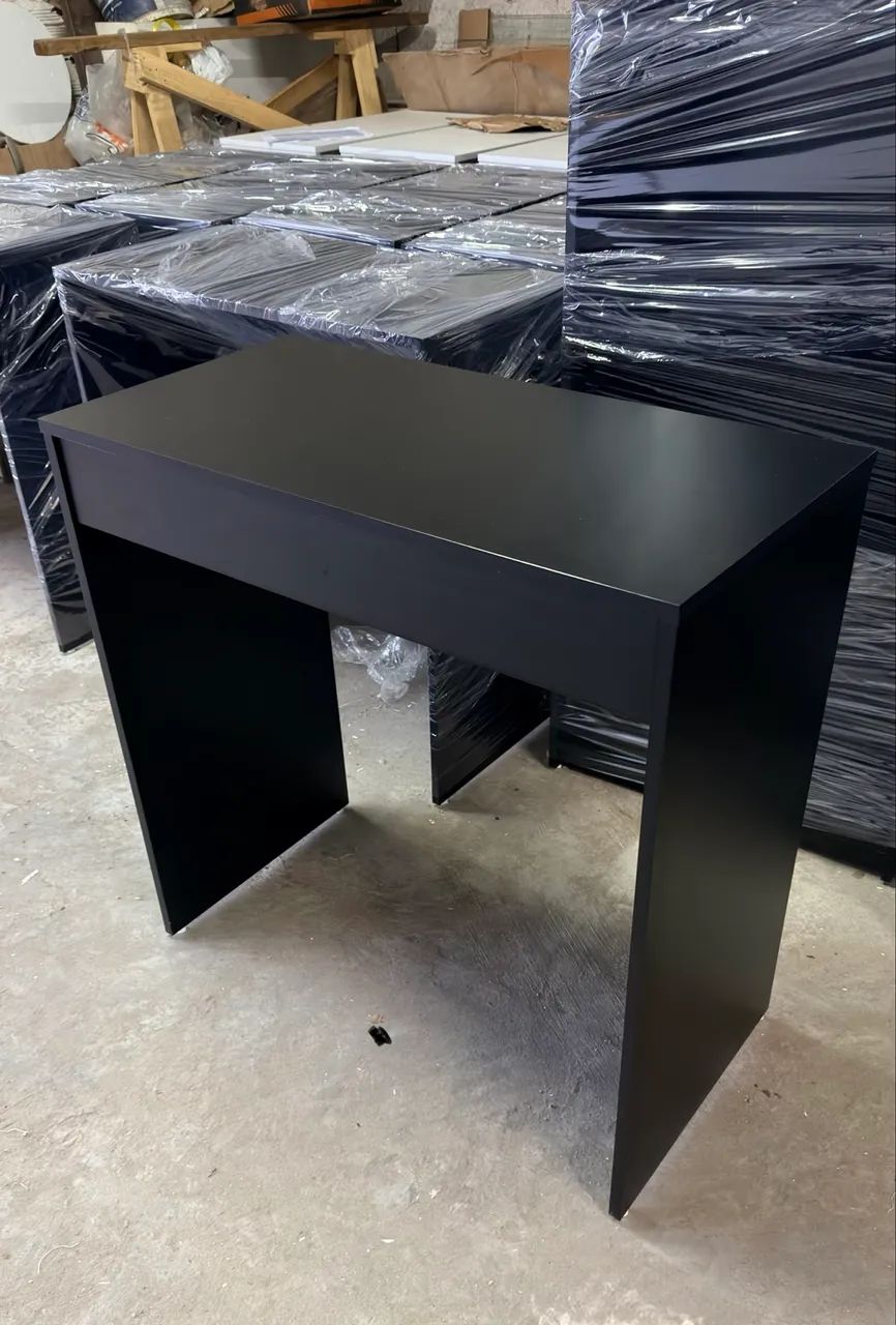 ESCRIVANINHA DE MDF PRETO FOSCO COM GAVETA  - Foto 2