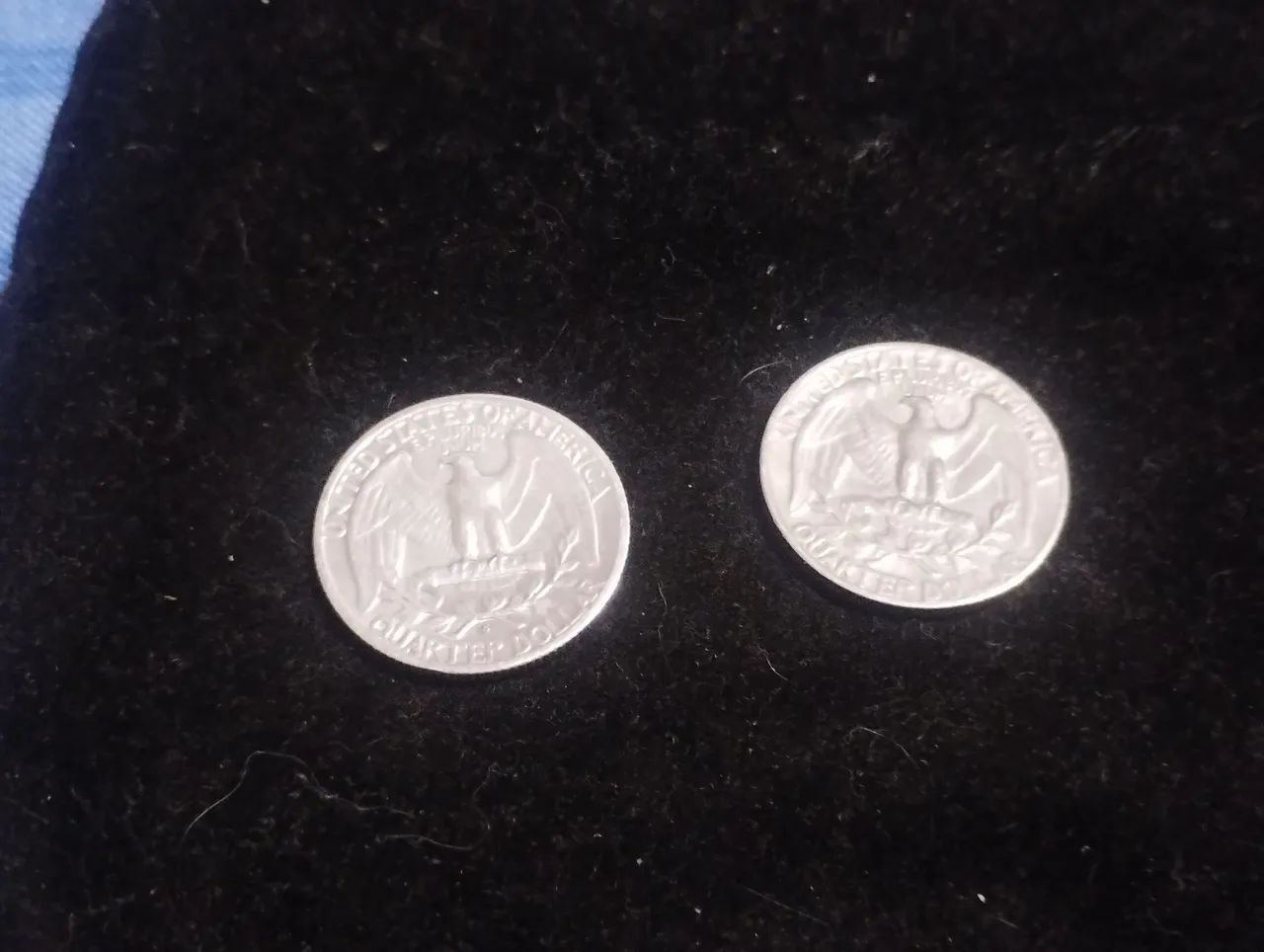 Duas moedas Quarter dólar anos 1943 e 1965 - Foto 3