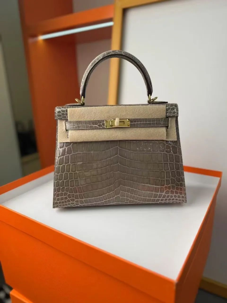 BOLSA MINI KELLY CROCODILO HAND MADE 
