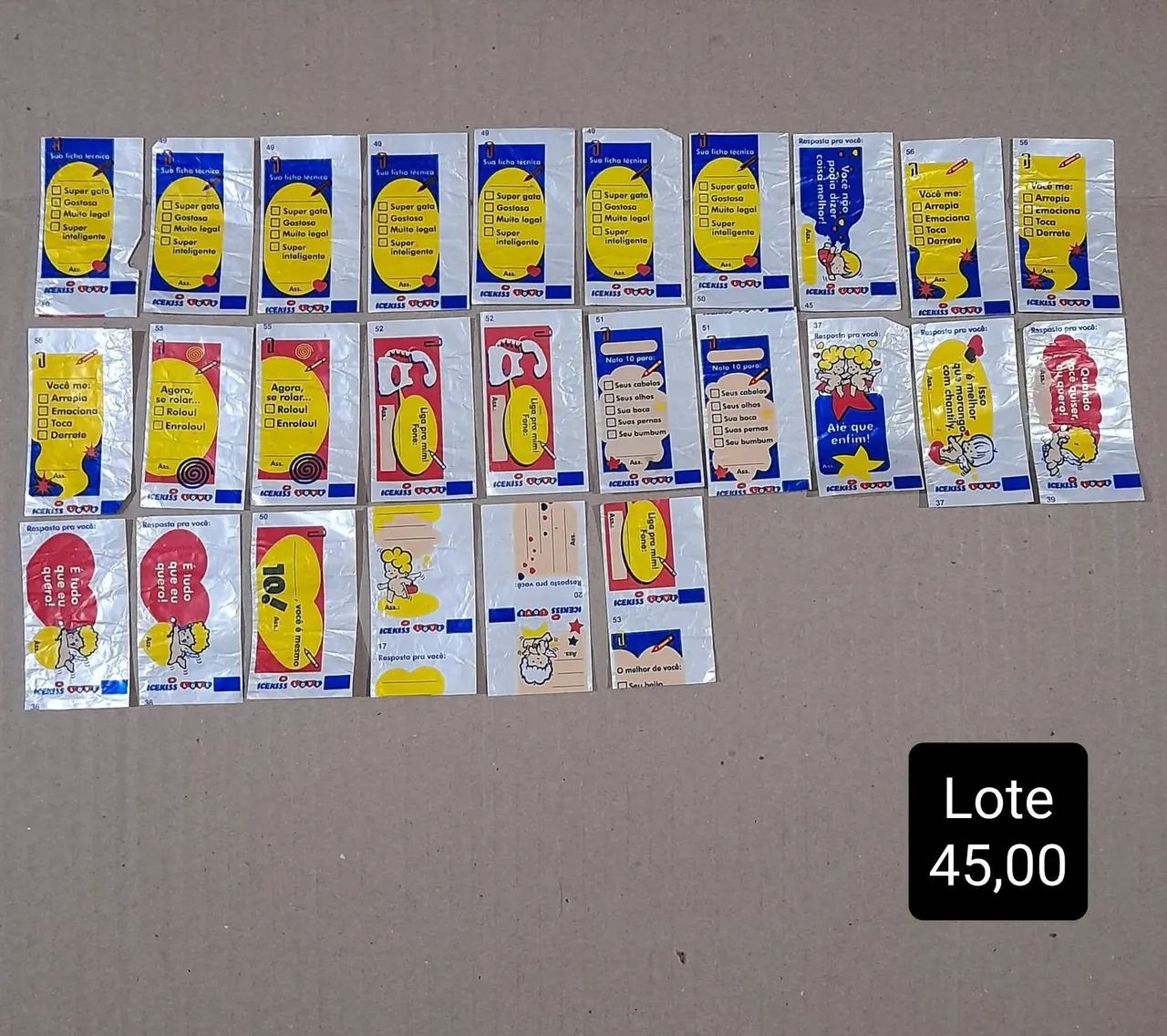 Lote figurinhas Icekiss Love dos anos 90