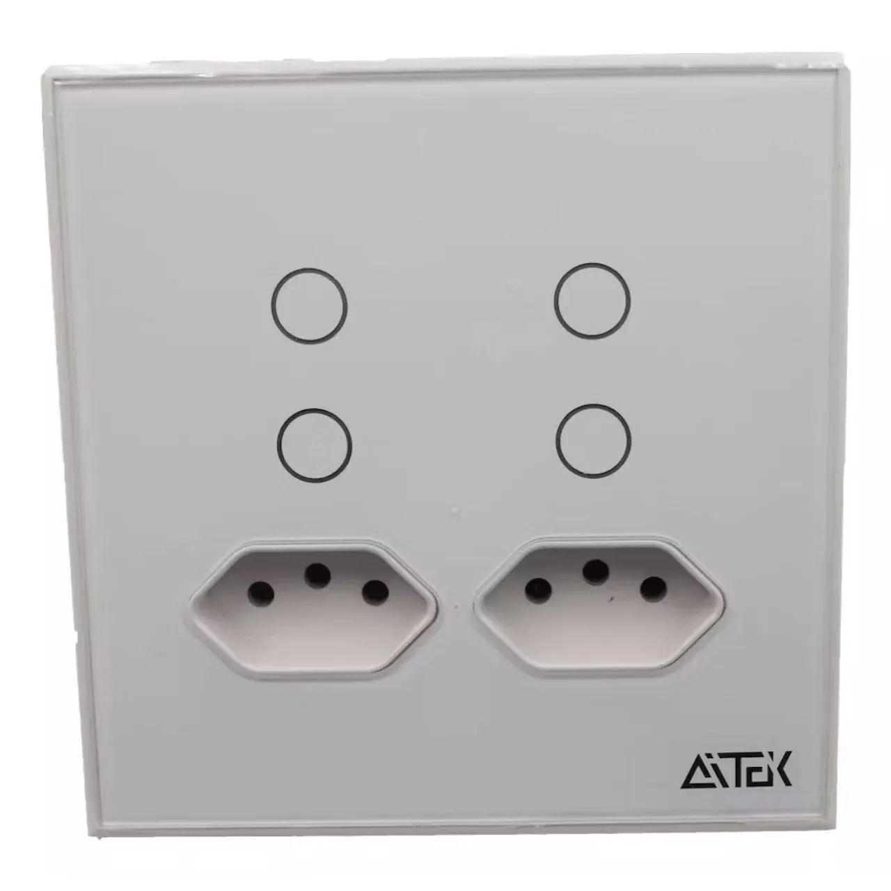 INTERRUPTOR WIFI TOUCH 4 TECLAS COM TOMADA AITEK - Foto 2