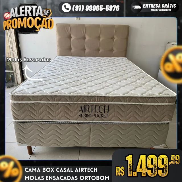 Cama Box Casal Molas Ensacadas Airtech Ortobom 