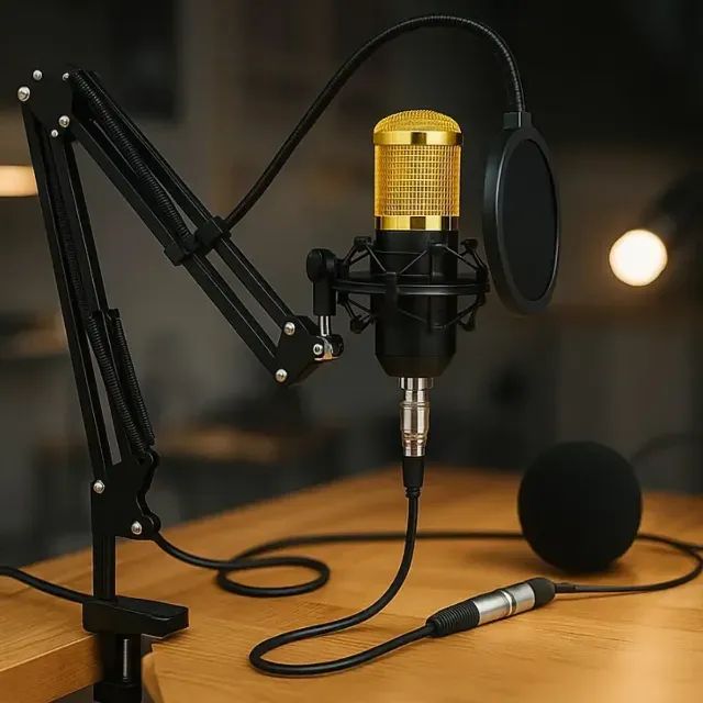 Microfone Profissional Para Gravações e Podcasts
