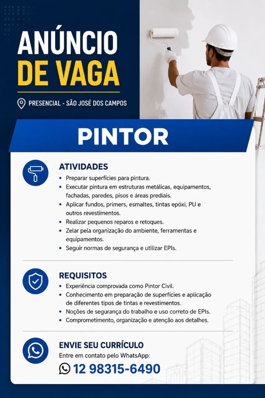 PINTOR PARA CONSTRUÇÃO CIVIL