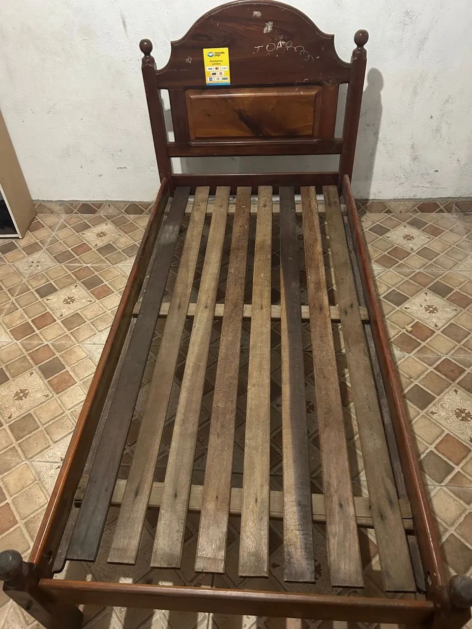 Cama de Solteiro Madeira Maciça Resistente com colchão  - Foto 2