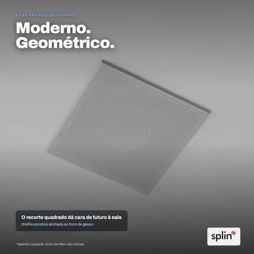 Suporte Teto Embutir Amazon Echo Dot Max Pro Light Quadrado Branco - Foto 2