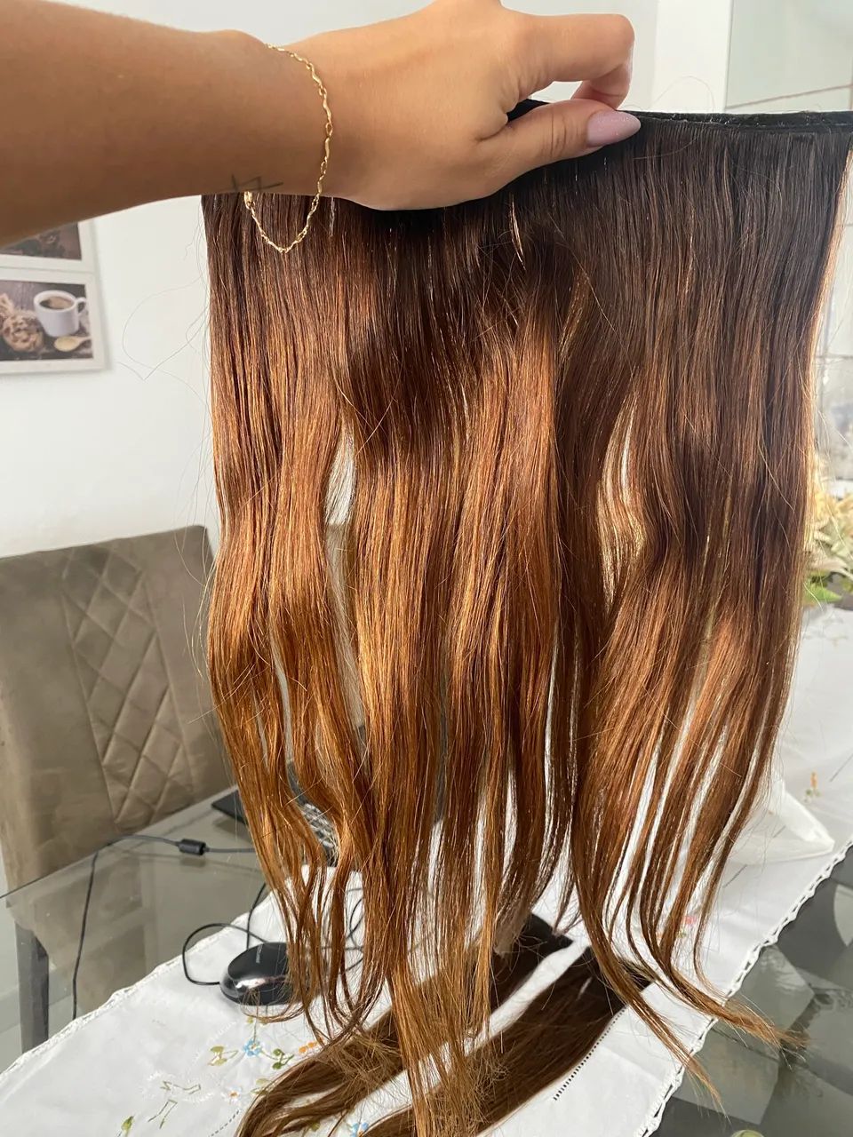 Vendo mega hair na cor chocolate tamanho 55cm - Foto 2