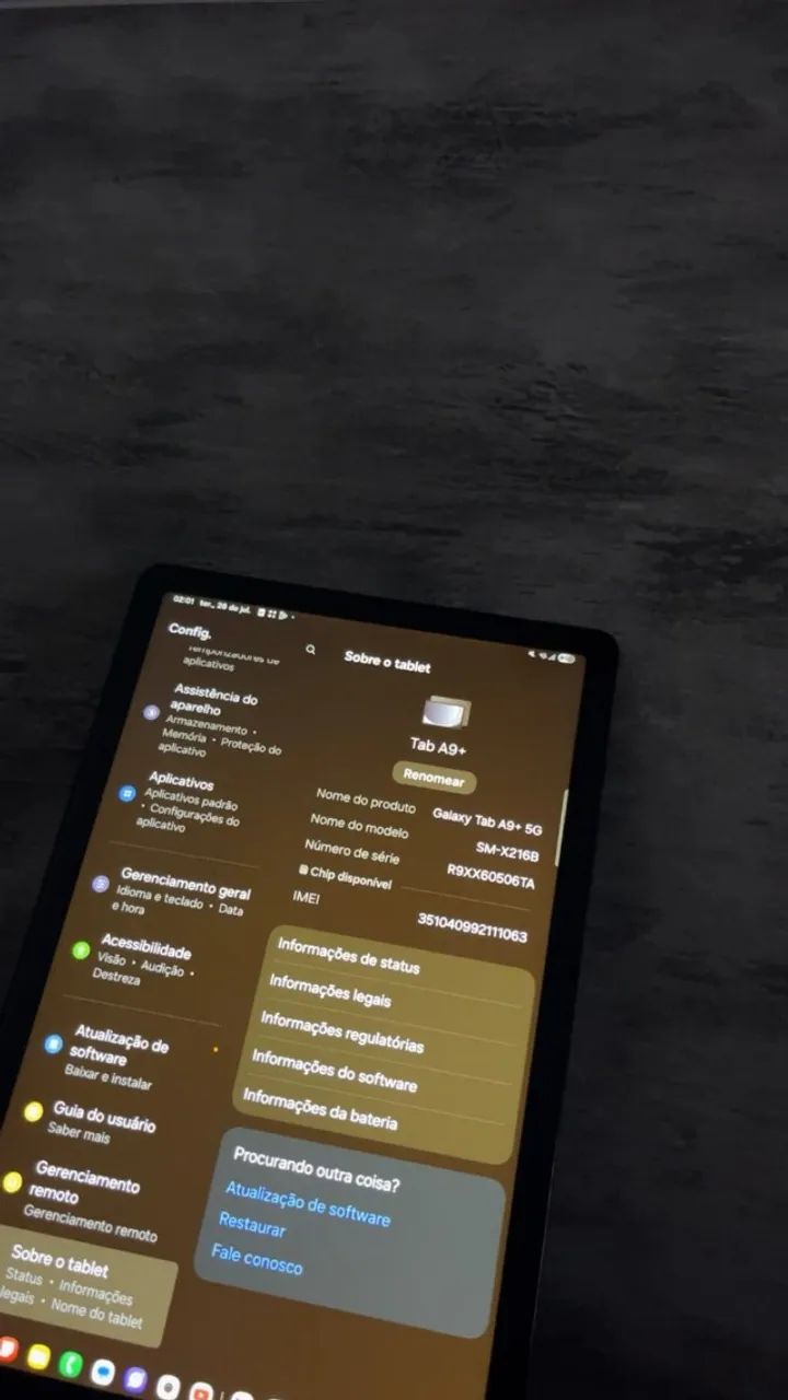 Tablet Samsung tab A9+Plus 5G e Capa