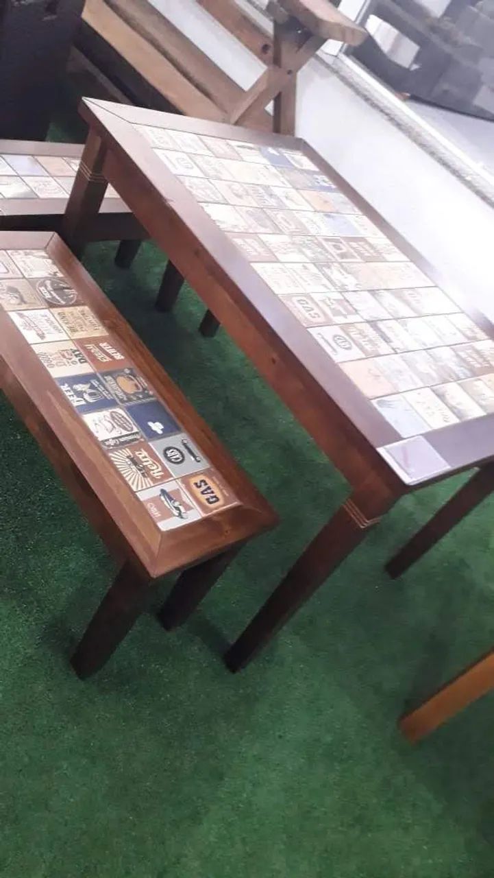 Mesa com ladrilho estilo vintage - Foto 3