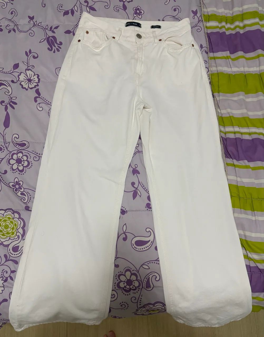 cal ça jeans wide leg branca  - Foto 2