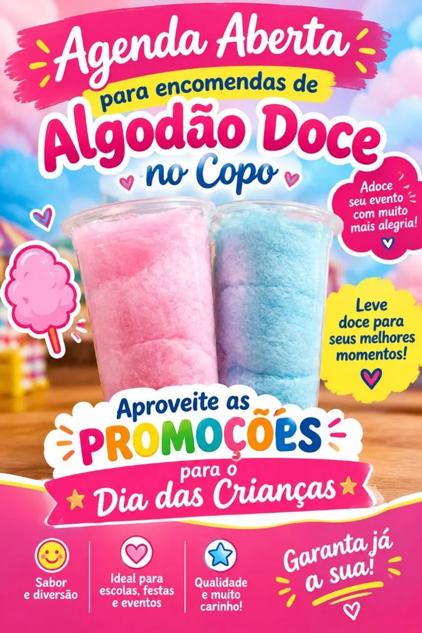 Algodão doce no copo